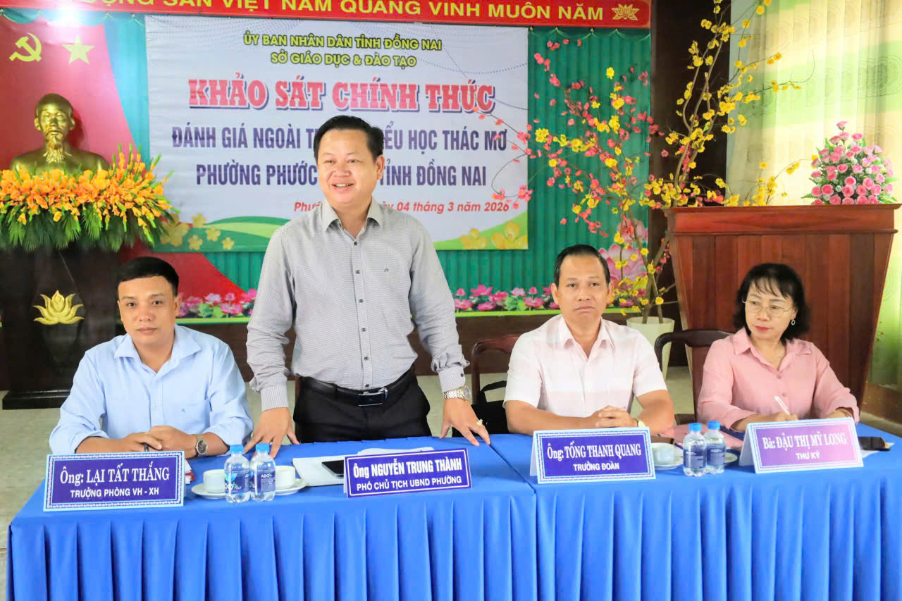 TRƯỜNG TIỂU HỌC THÁC MƠ ĐÓN ĐOÀN ĐÁNH GIÁ NGOÀI CỦA SỞ GD&ĐT TỈNH ĐỒNG NAI
