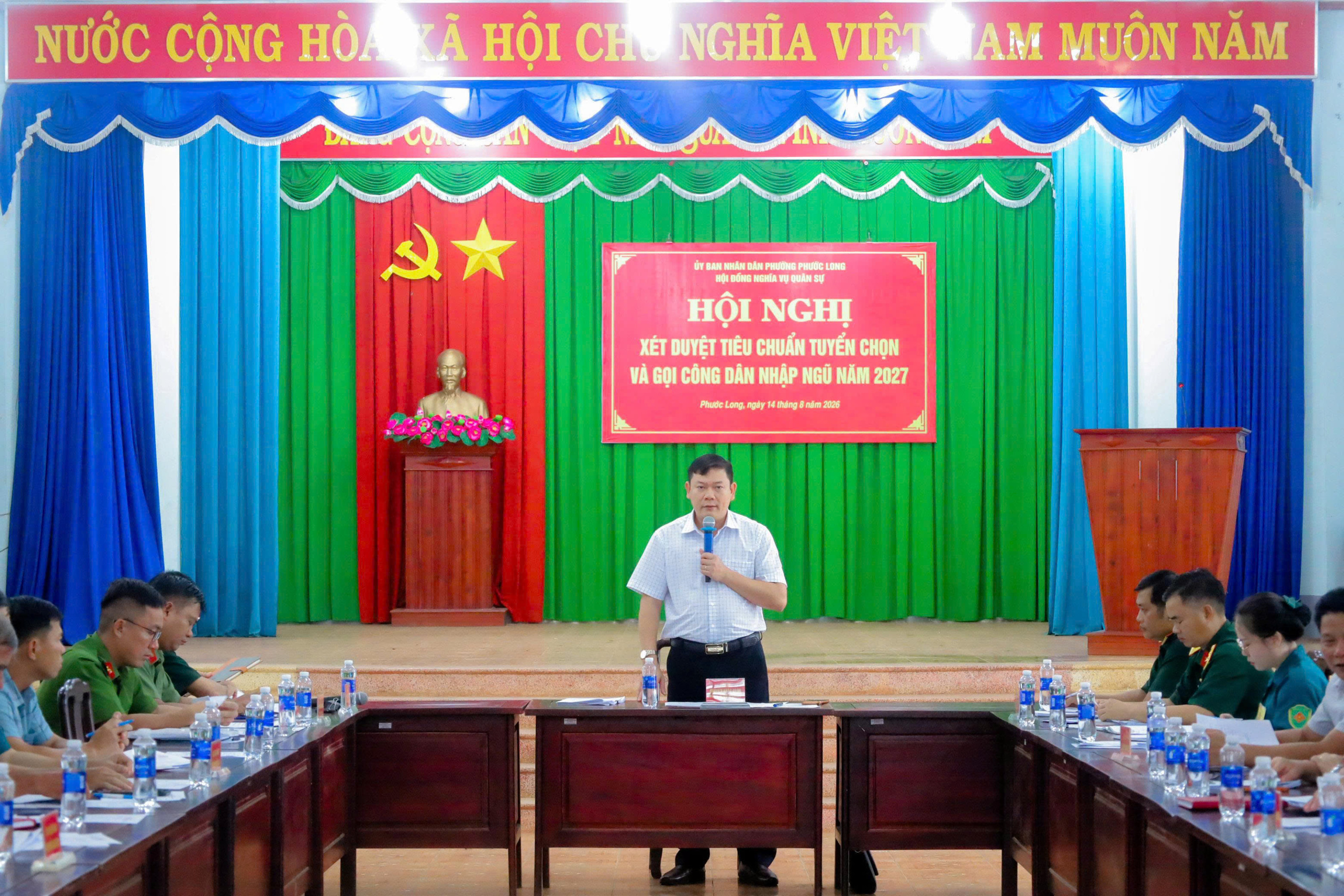 Phường Phước Long hội nghị xét duyệt tiêu chuẩn tuyển chọn và gọi công dân nhập ngũ năm 2027