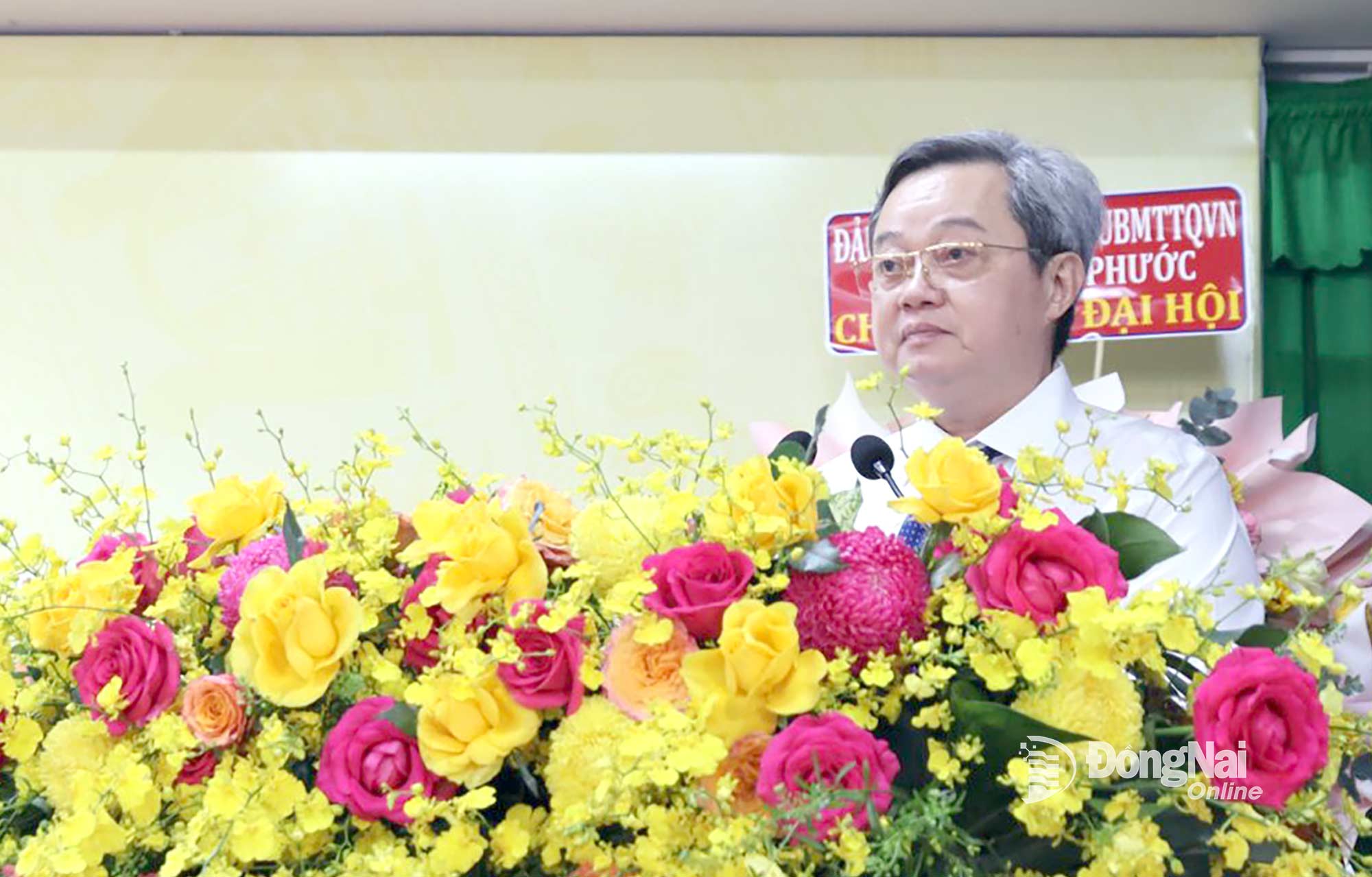 Ủy viên Ban Thường vụ Tỉnh ủy, Trưởng ban Nội chính Tỉnh ủy Đồng Nai Nguyễn Minh Hợi phát biểu chỉ đạo tại đại hội. Ảnh: Nguyệt Hà