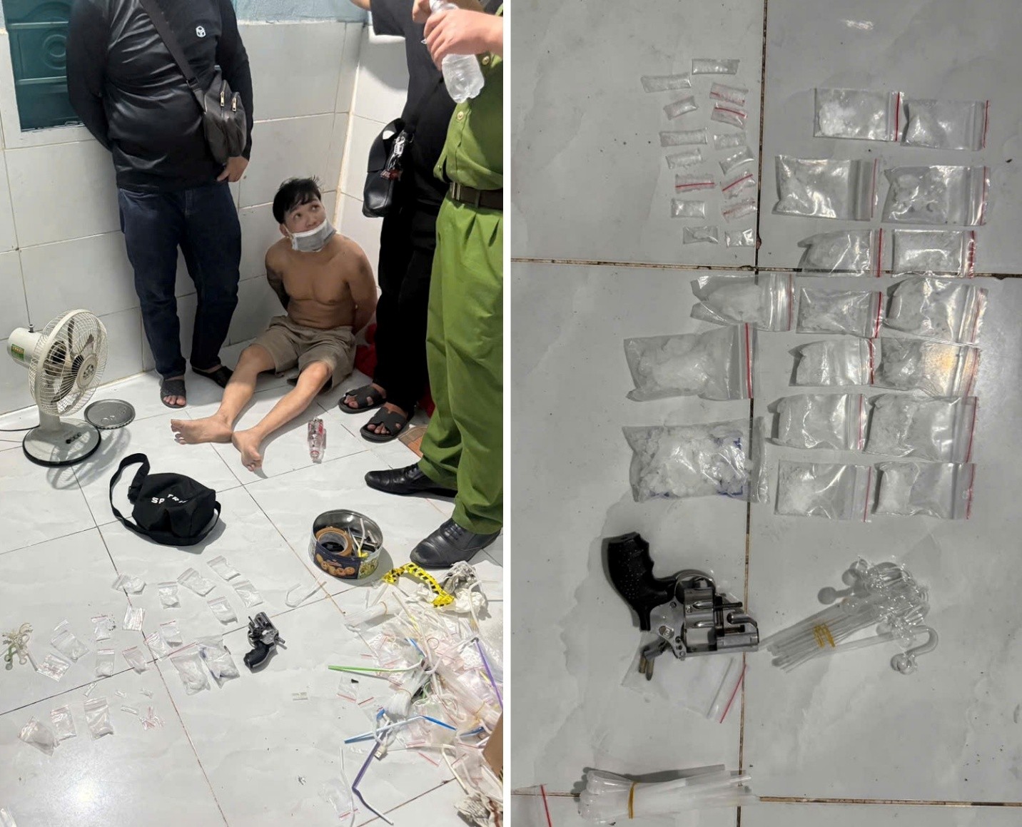 Đối tượng Đức bị bắt quả tang cùng tang vật