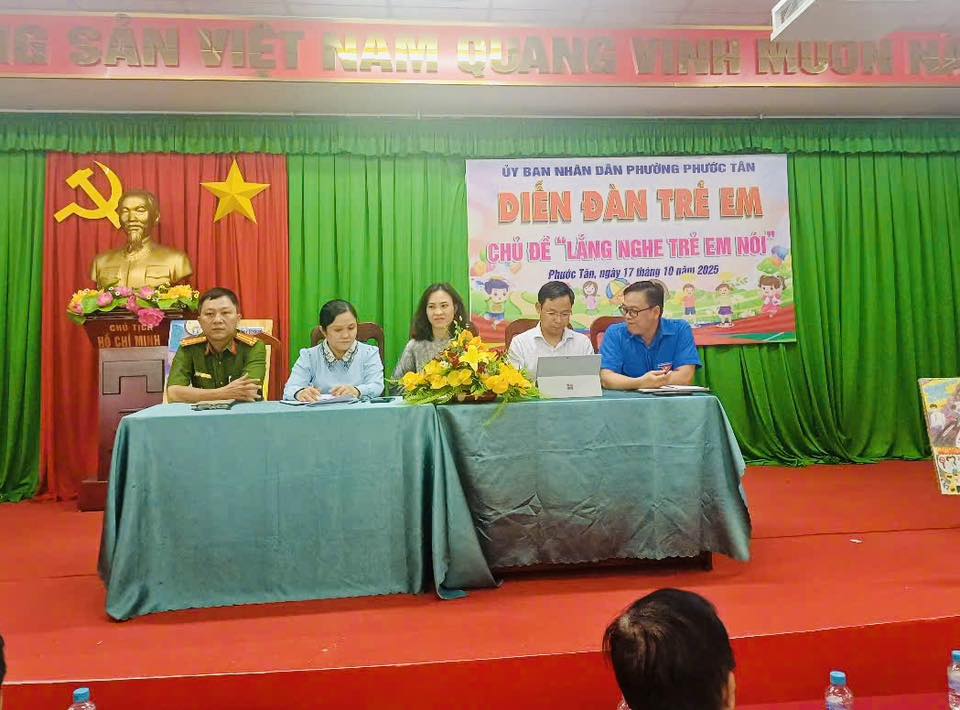 Phường Phước Tân tổ chức diễn đàn trẻ em 2025 với chủ đề “Lắng nghe trẻ em nói”