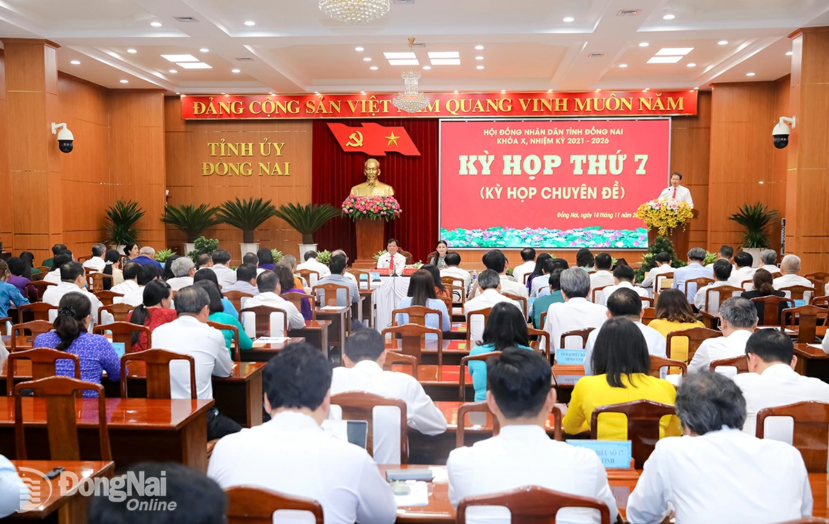 Toàn cảnh kỳ họp thứ 7 HĐND tỉnh Đồng Nai khóa X. Ảnh: Huy Anh