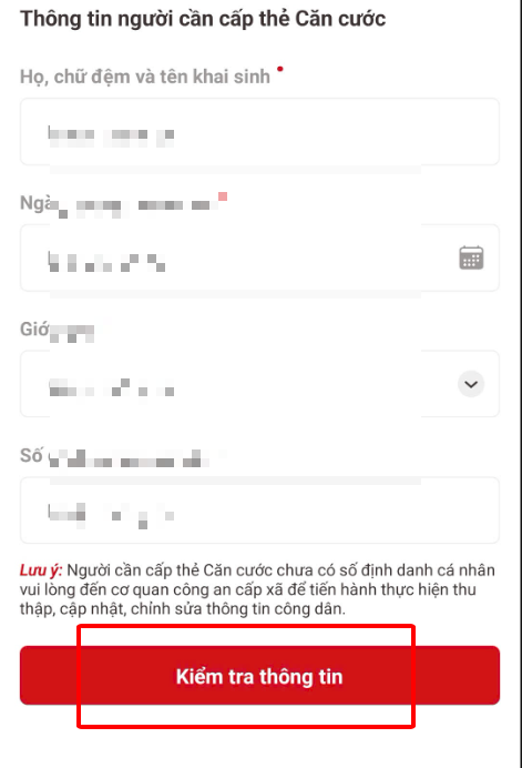 Kiểm tra thông tin