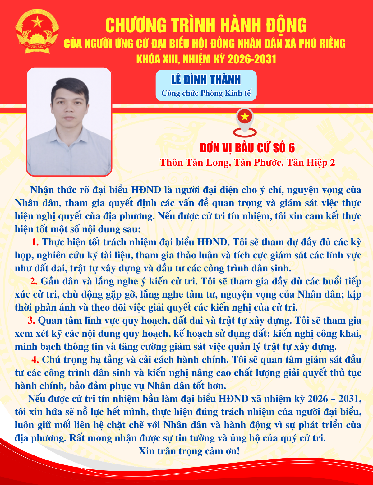 Chương trình hành động ông Lê Đình Thành