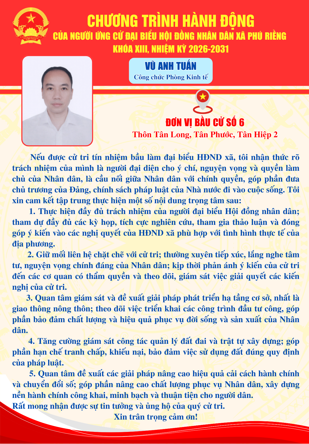 Chương trình hành động ông Vũ Anh Tuấn