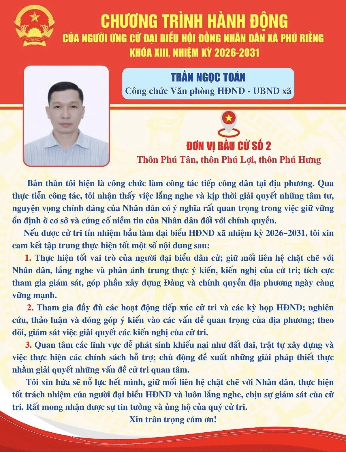 Chương trình hành động ông Trần Ngọc Toán