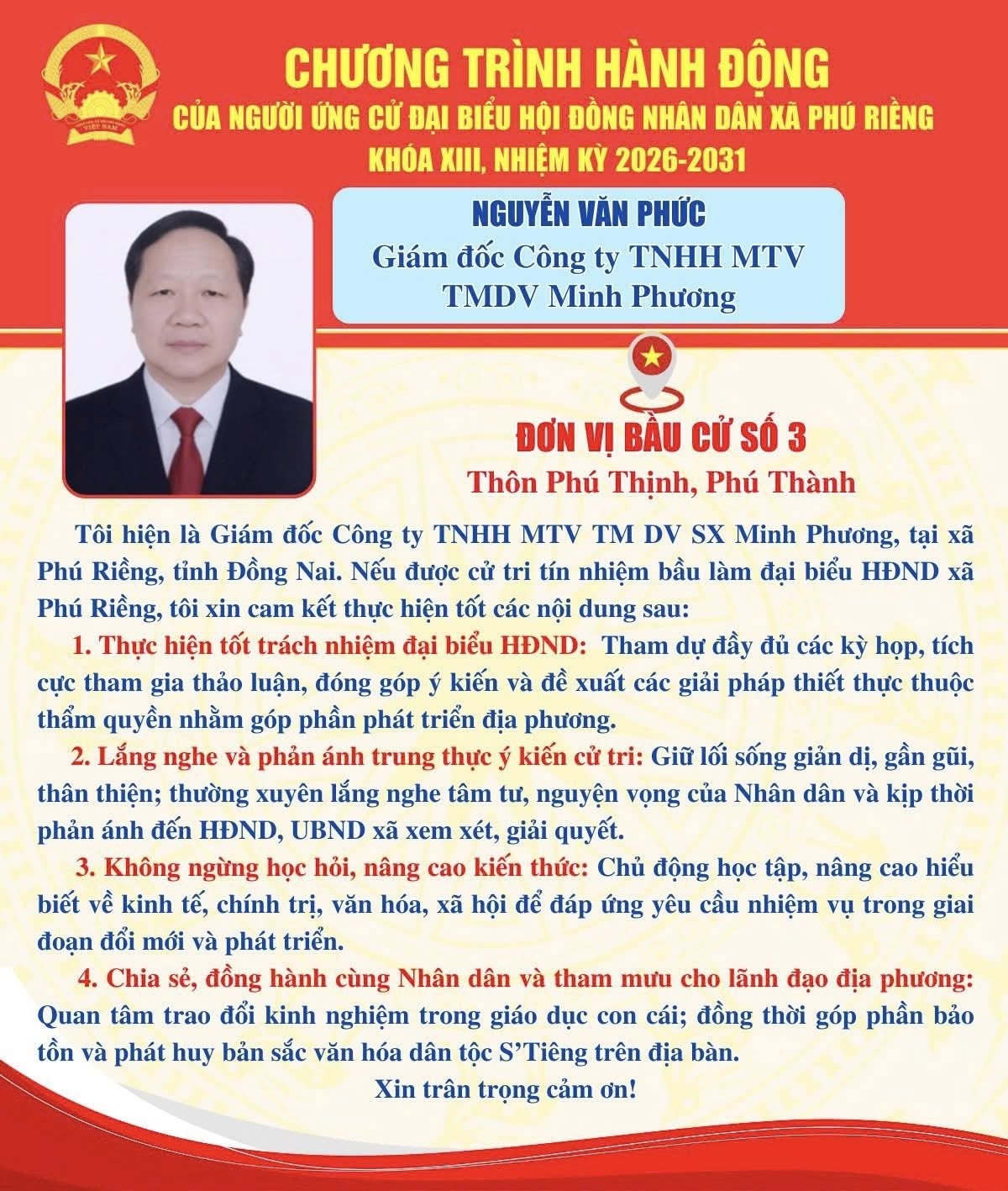 Chương trình hành động ông Nguyễn Văn Phúc