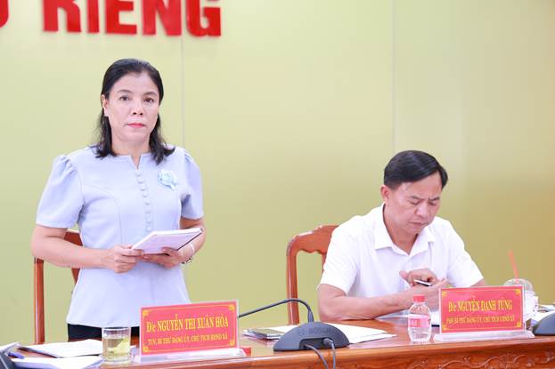 Đồng chí Nguyễn Thị Xuân Hòa kết luận cuộc họp