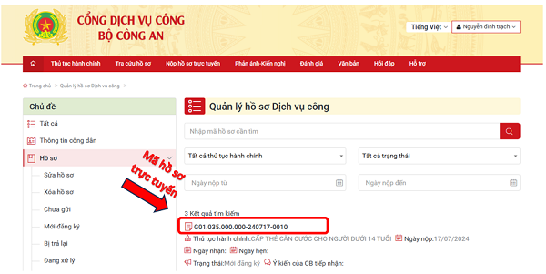Hướng dẫn nộp hồ sơ trực tuyến đề nghị cấp thẻ Căn cước cho trẻ từ 6-14 tuổi- Ảnh 15.