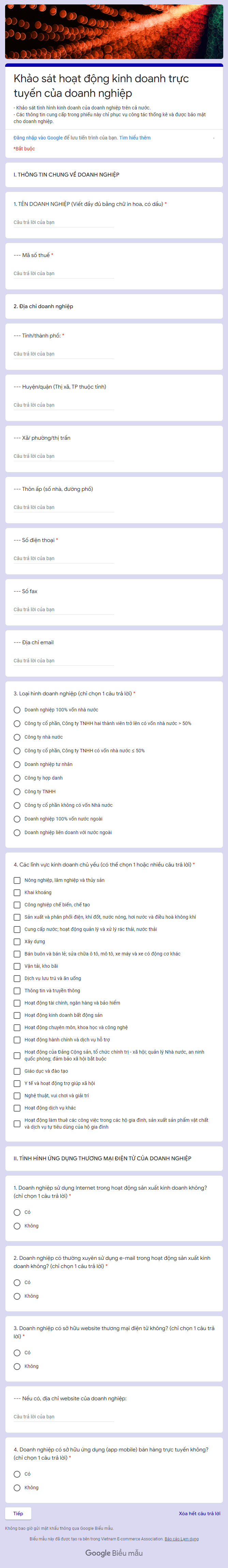 Giao diện Biểu mẫu