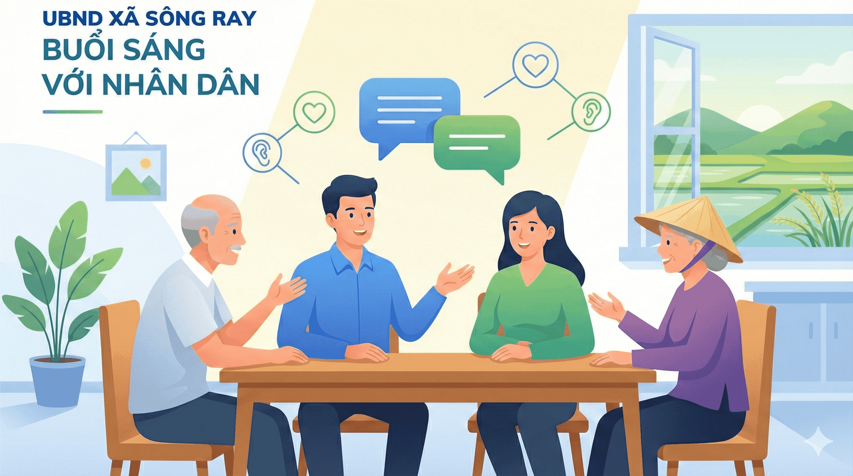 TRIỂN KHAI MÔ HÌNH “BUỔI SÁNG VỚI NHÂN DÂN” TẠI UBND XÃ SÔNG RAY