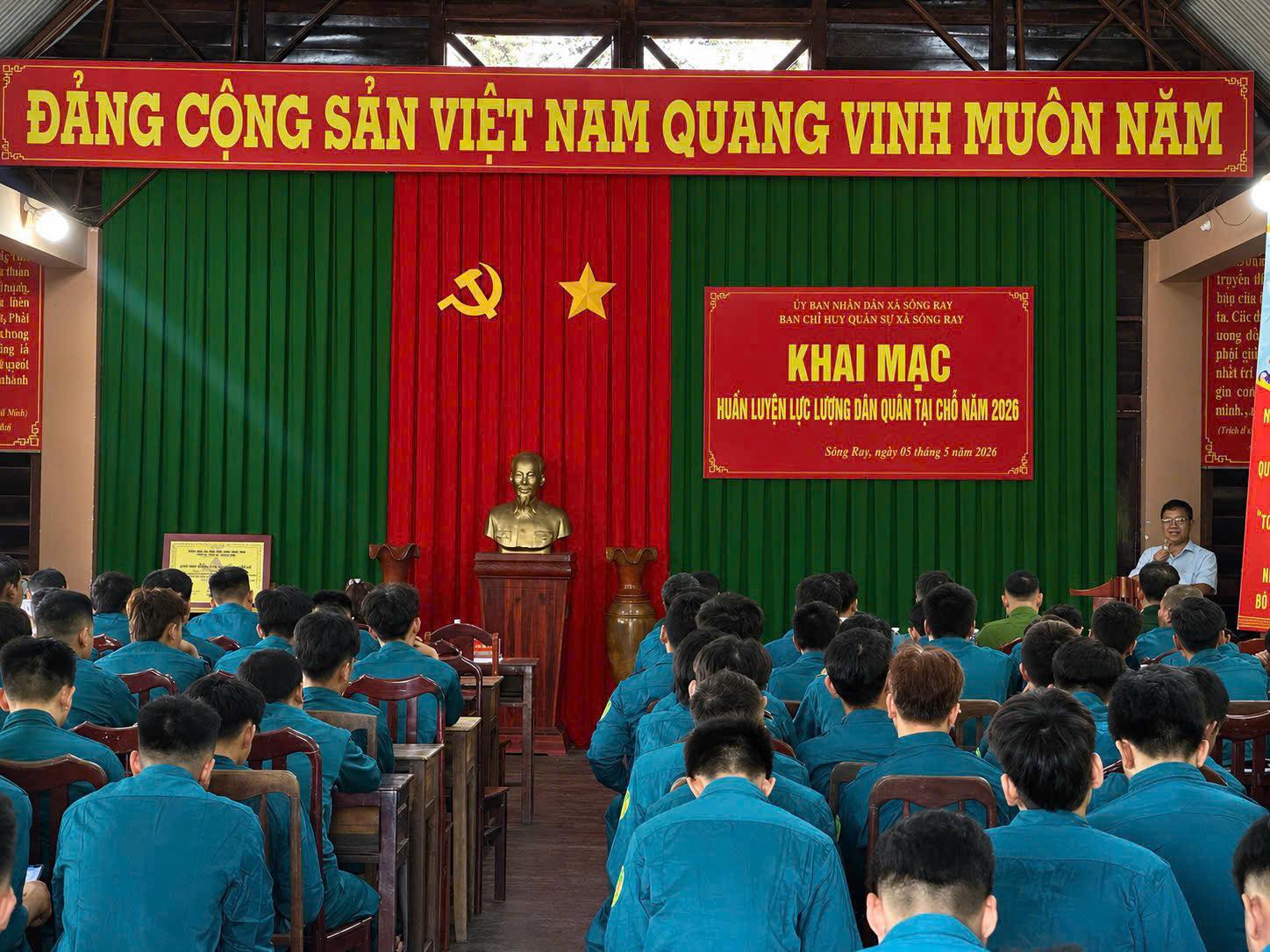 XÃ SÔNG RAY KHAI MẠC HUẤN LUYỆN LỰC LƯỢNG DÂN QUÂN TẠI CHỖ NĂM 2026