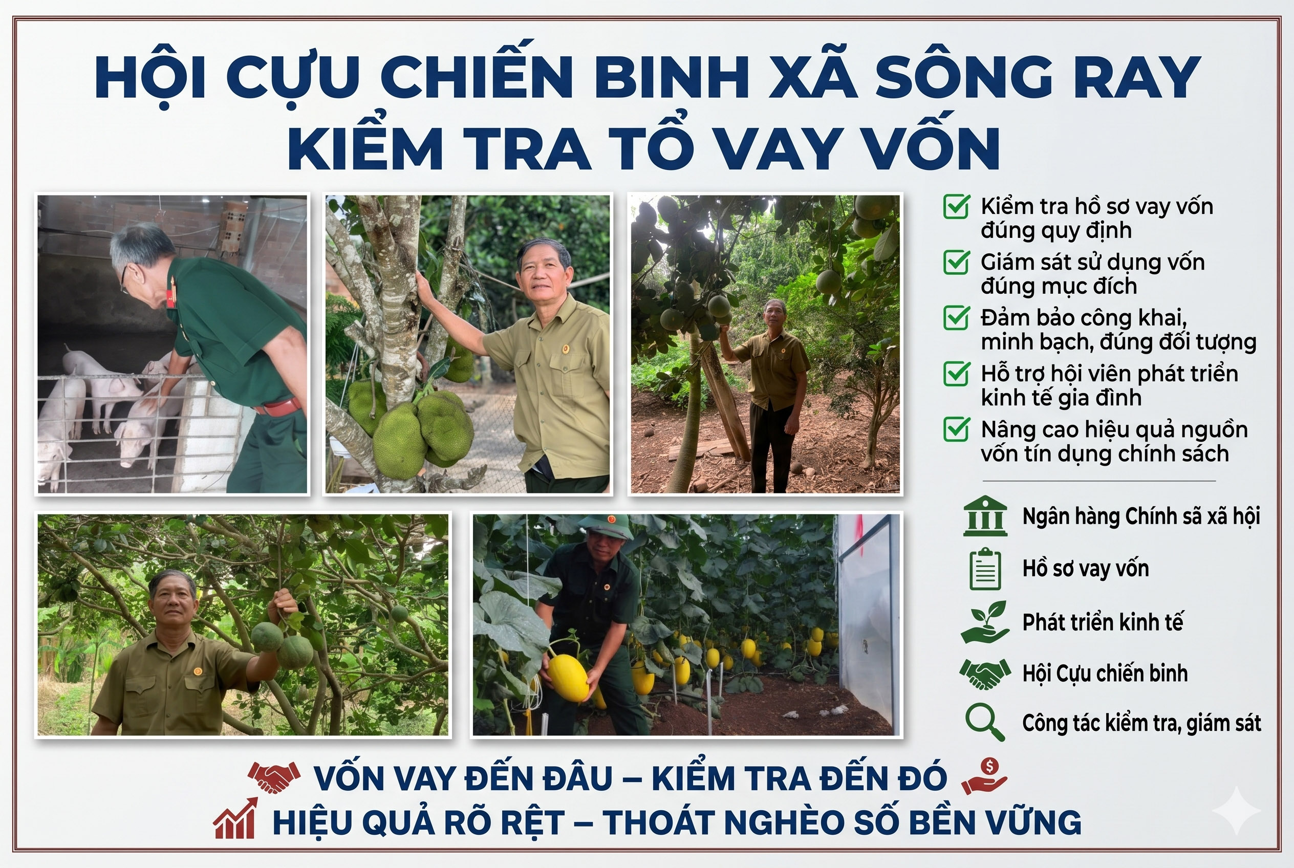 HỘI CỰU CHIẾN BINH XÃ SÔNG RAY KIỂM TRA TỔ VAY VỐN