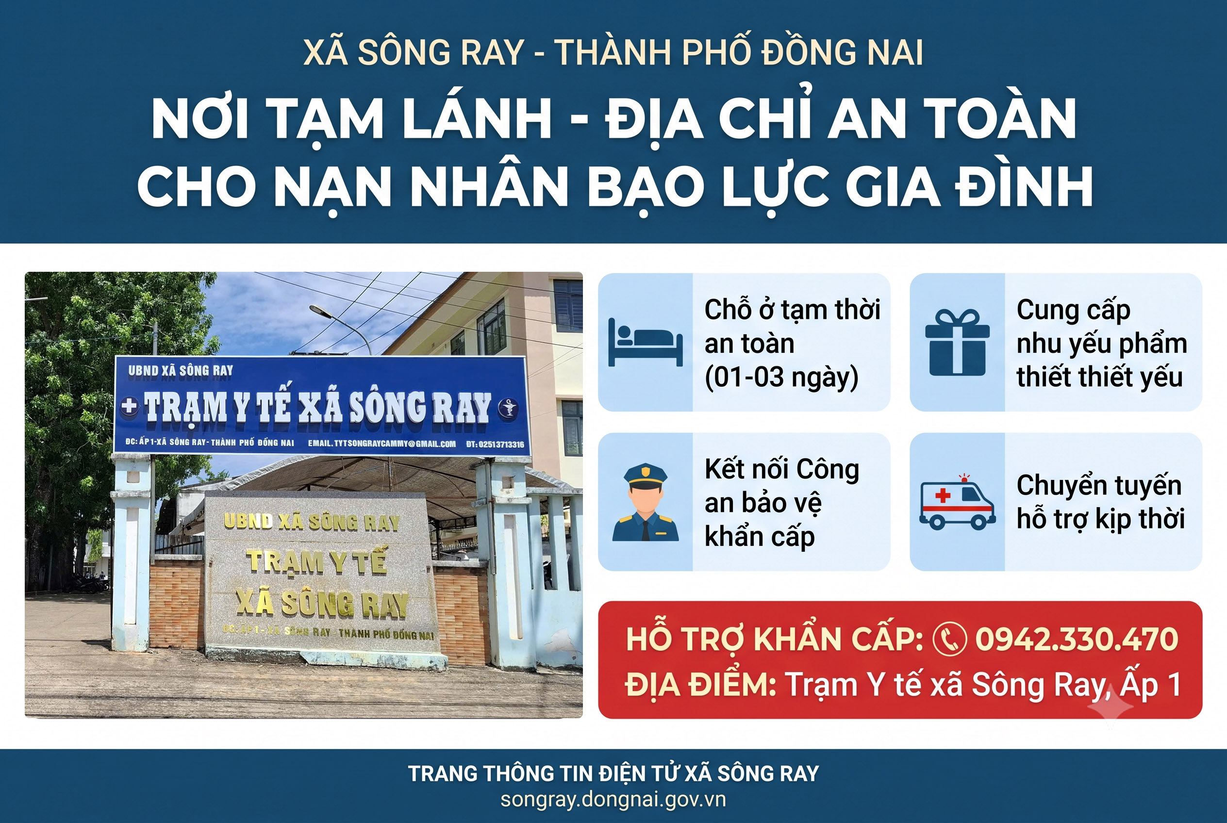 XÃ SÔNG RAY CHÍNH THỨC THÀNH LẬP "NƠI TẠM LÁNH" HỖ TRỢ NẠN NHÂN BẠO LỰC GIA ĐÌNH