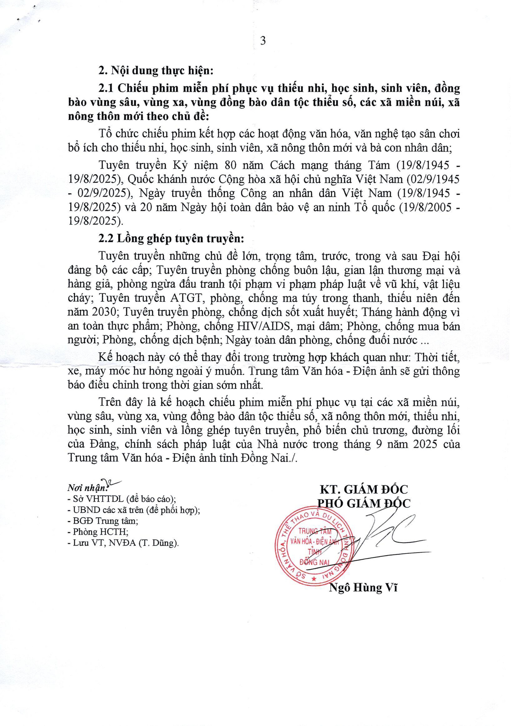 Kế hoạch chiếu phim miễn phí 0001 0003