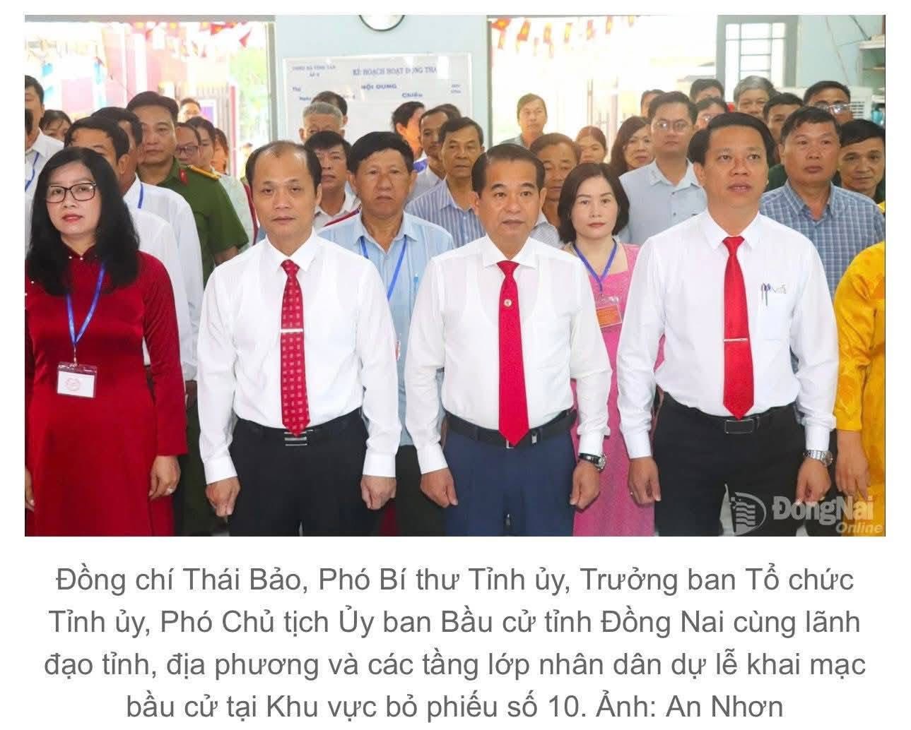 Đồng chí Phó bí thư tỉnh uỷ Thái Bảo đến dự khai mạc bầu cử tại xã Tân An