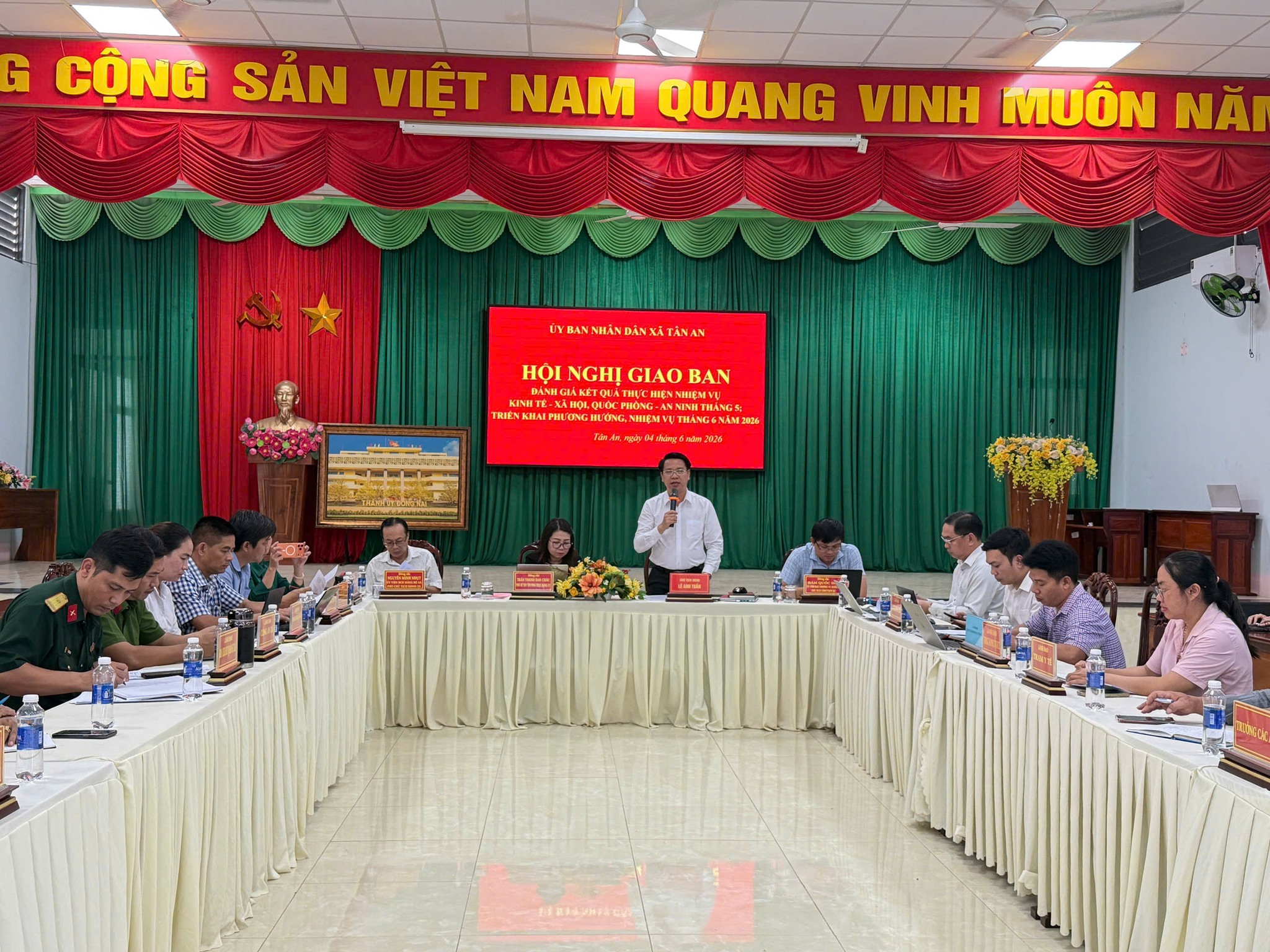 UBND xã Tân An tổ chức Hội nghị giao ban đánh giá kết quả thực hiện nhiệm vụ kinh tế - xã hội, quốc phòng – an ninh tháng 5,  triển khai phương hướng nhiệm vụ tháng 6 năm 2026