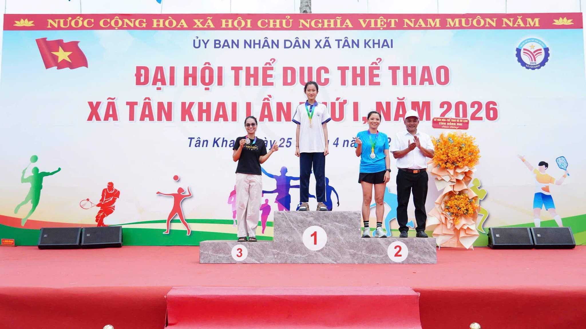 Đại hội thể dục, thể thao Phường Tân Khai lần thứ I, năm 2026. Ảnh: Trung tâm DVTH phường.