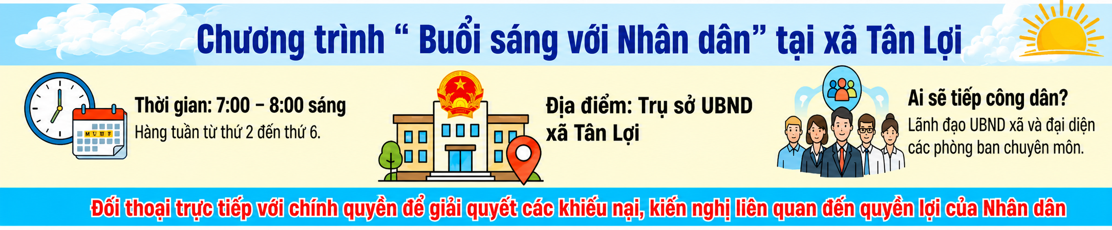 Banner buổi sáng với nhân dân