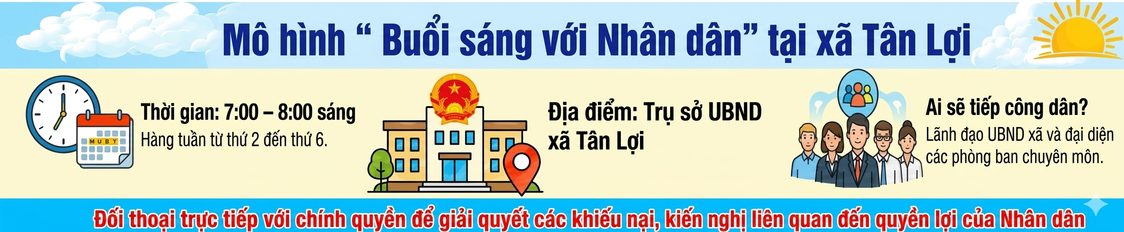 Banner buổi sáng với nhân dân