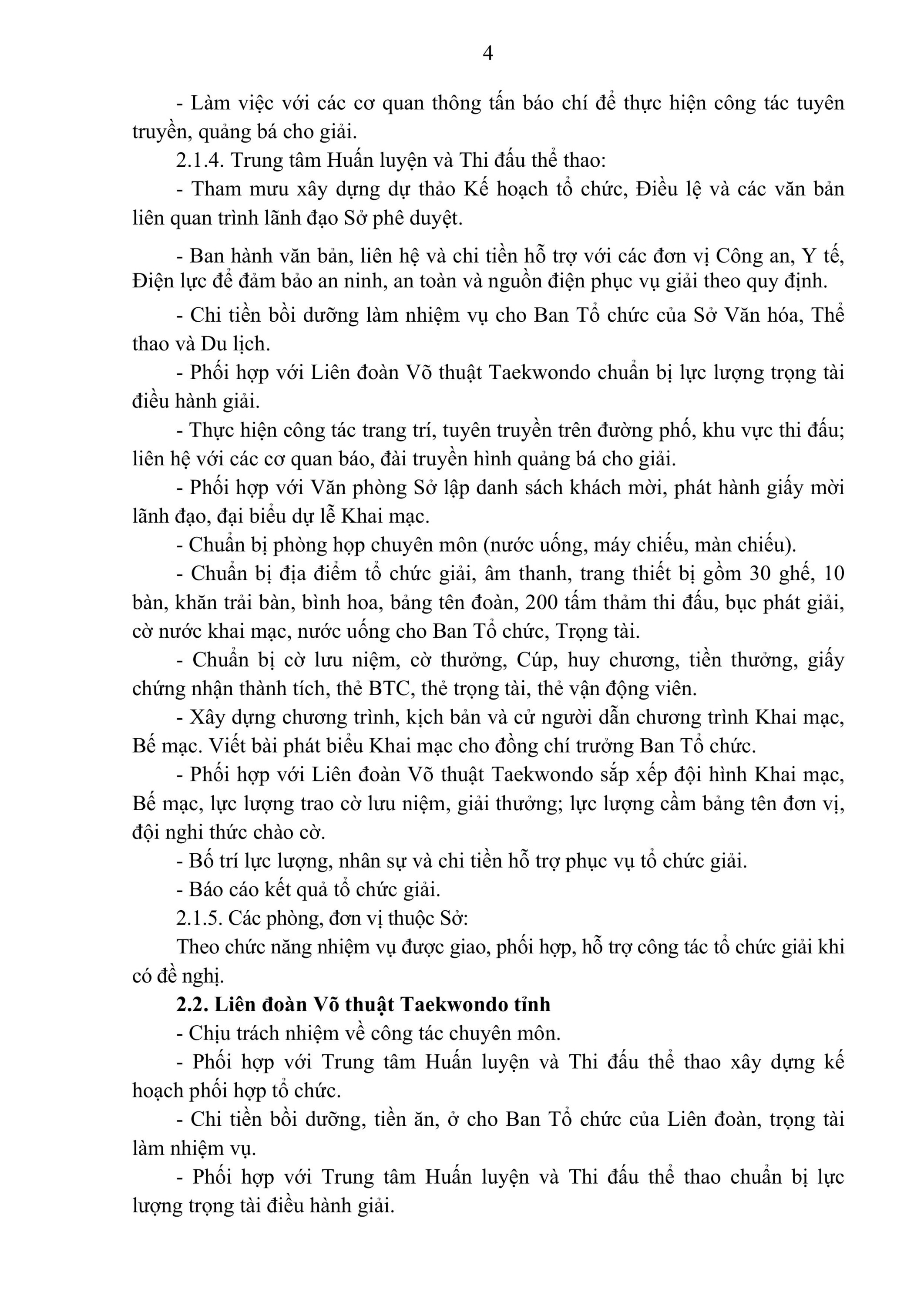 Kế hoạch Giải Cúp CLB Taekwondo năm 2025 hình ảnh 3