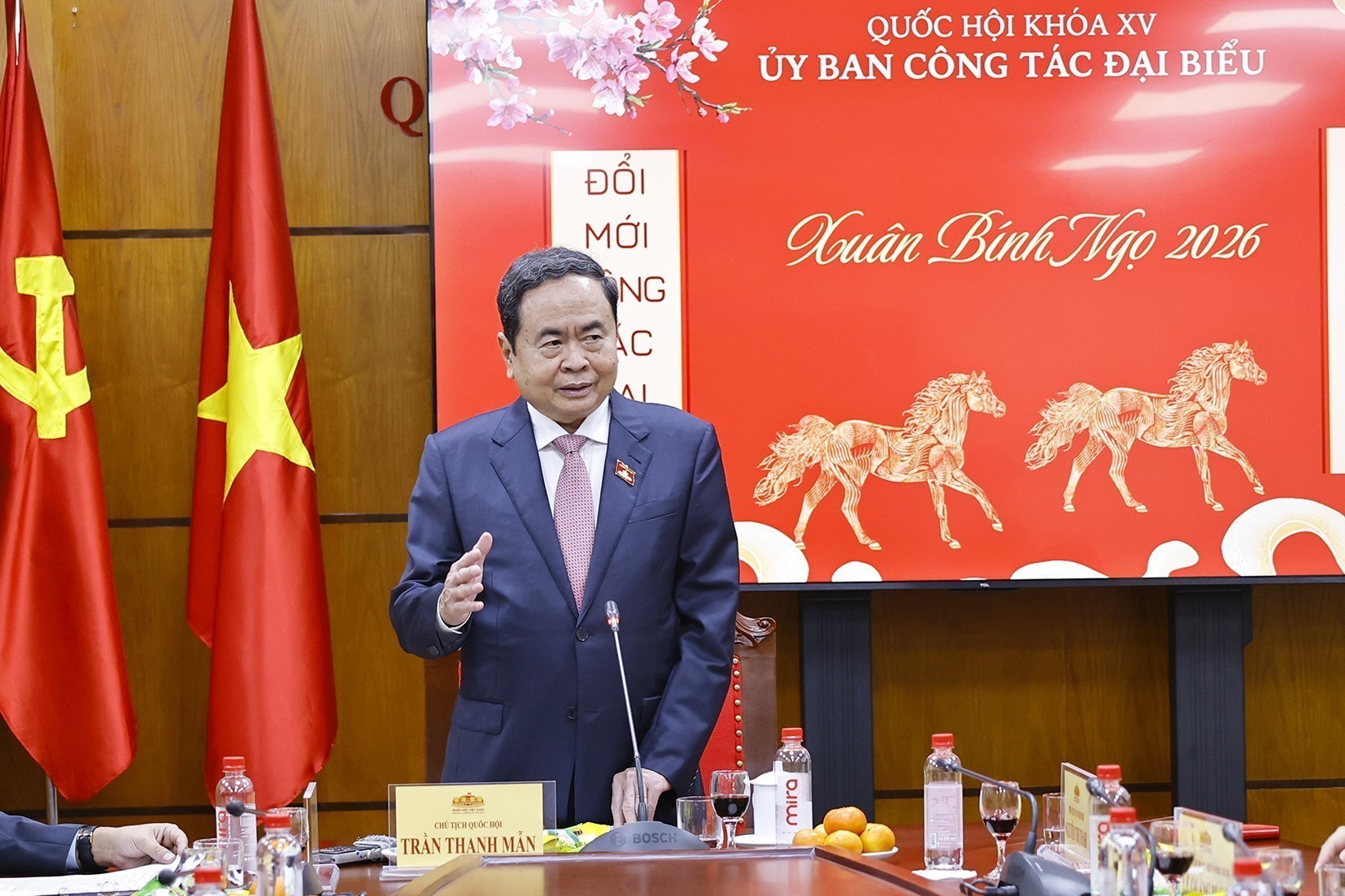 Chủ tịch Quốc hội Trần Thanh Mẫn phát biểu. Ảnh: Doãn Tấn - TTXVN