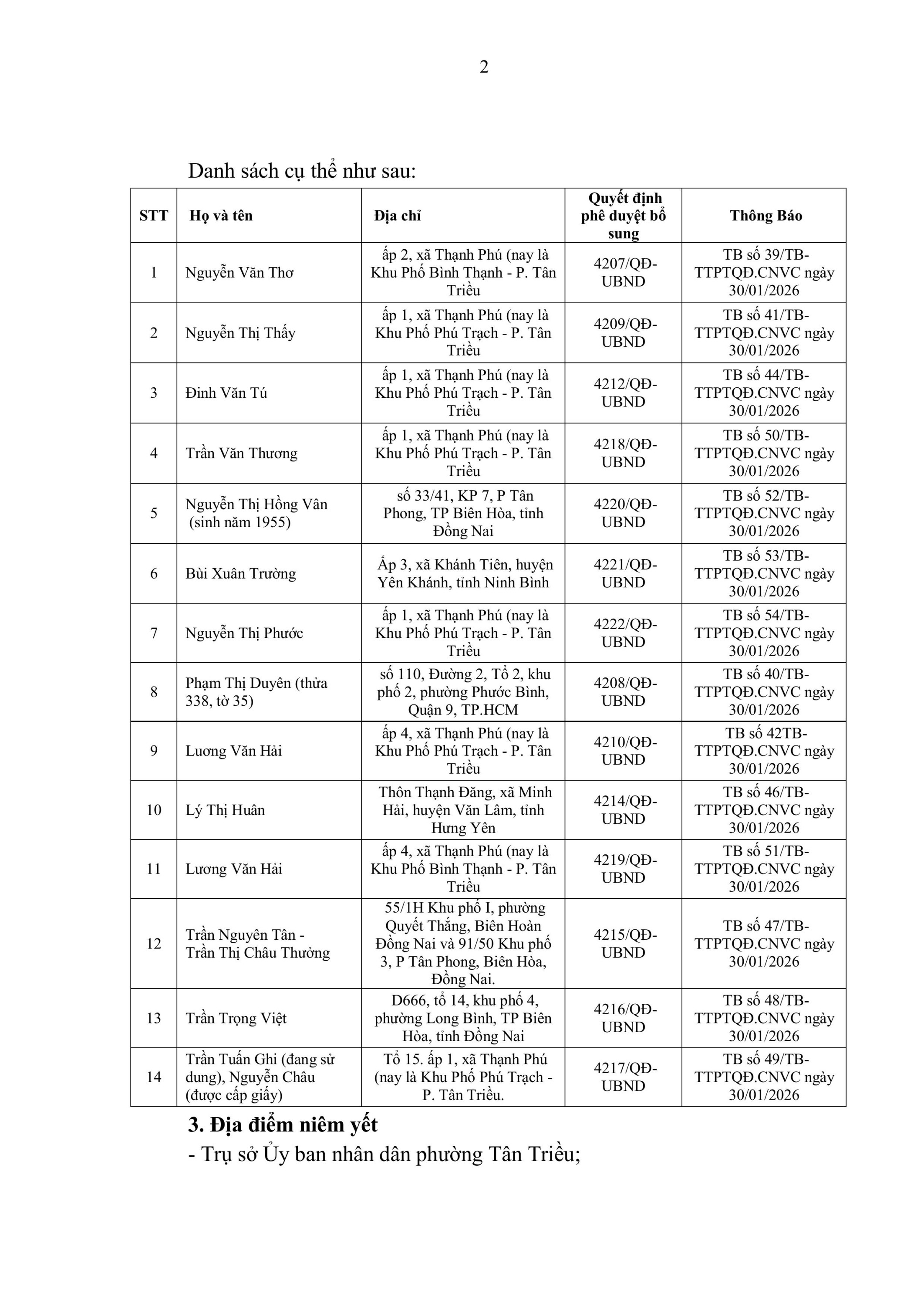THÔNG BÁO NIÊM YẾT THÔNG BÁO CHI TRẢ TIỀN hình ảnh 1