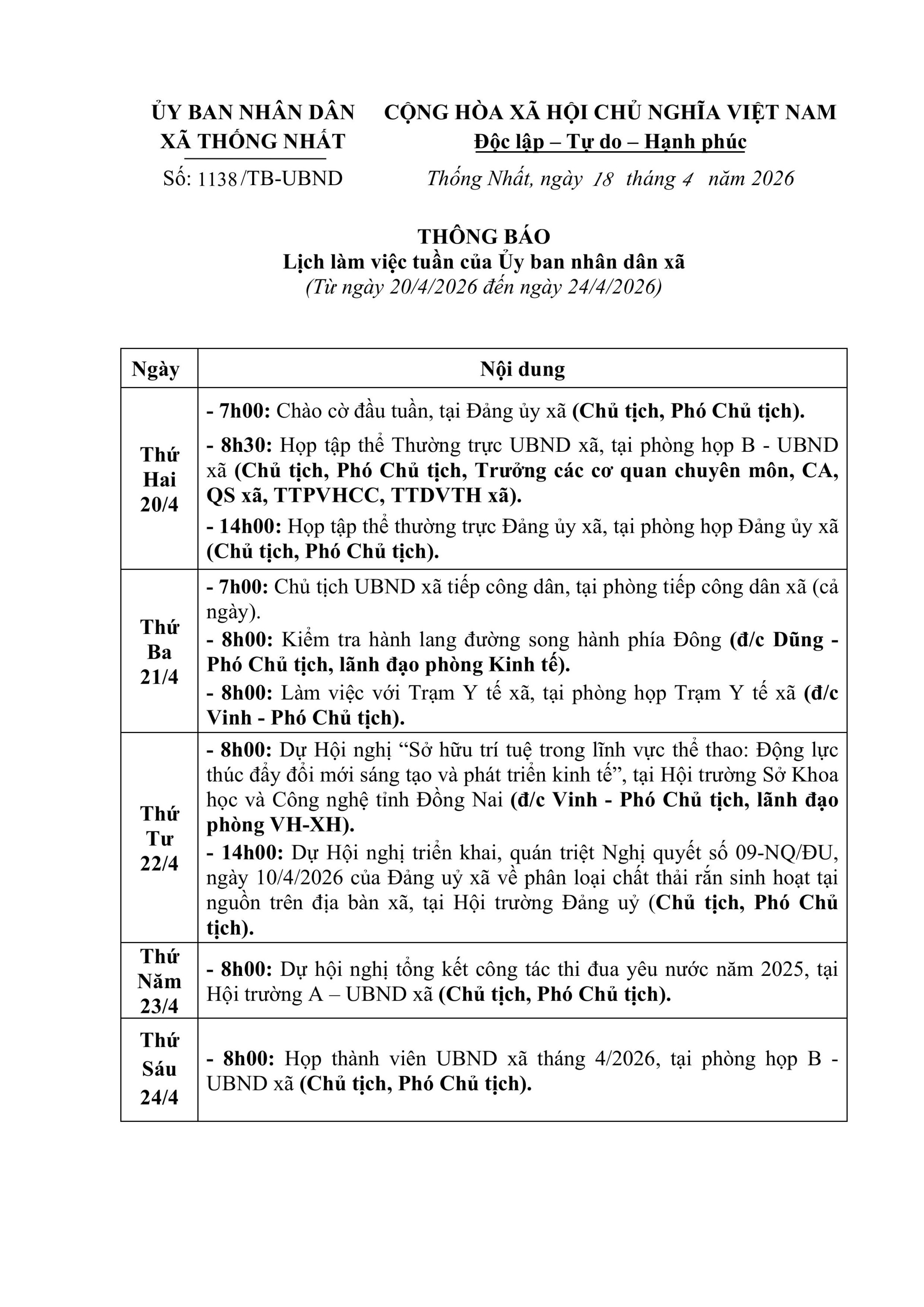 1138 TB Lịch tuần 20 4 images 0