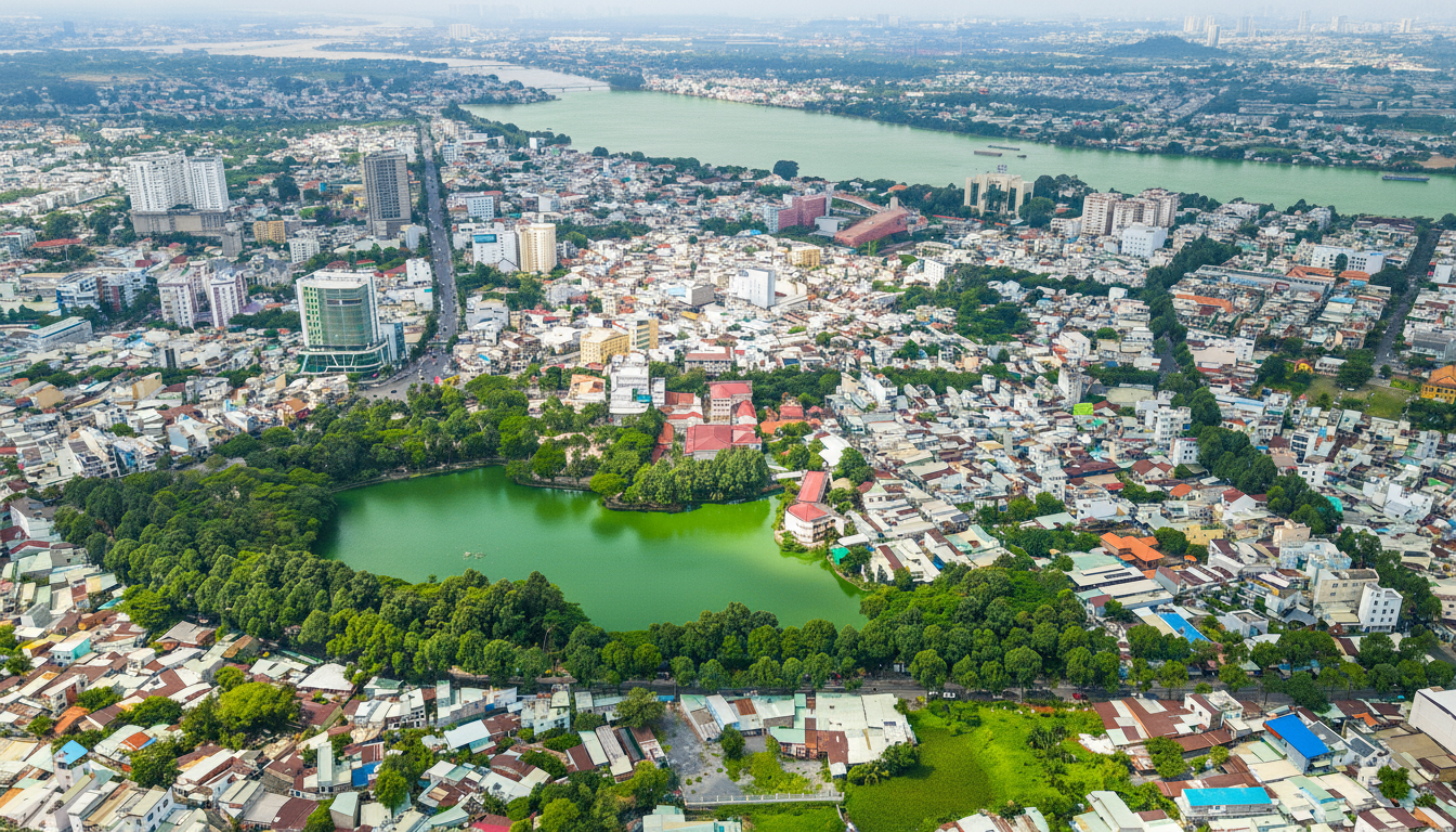 Toàn cảnh Trung tâm phường Trấn Biên