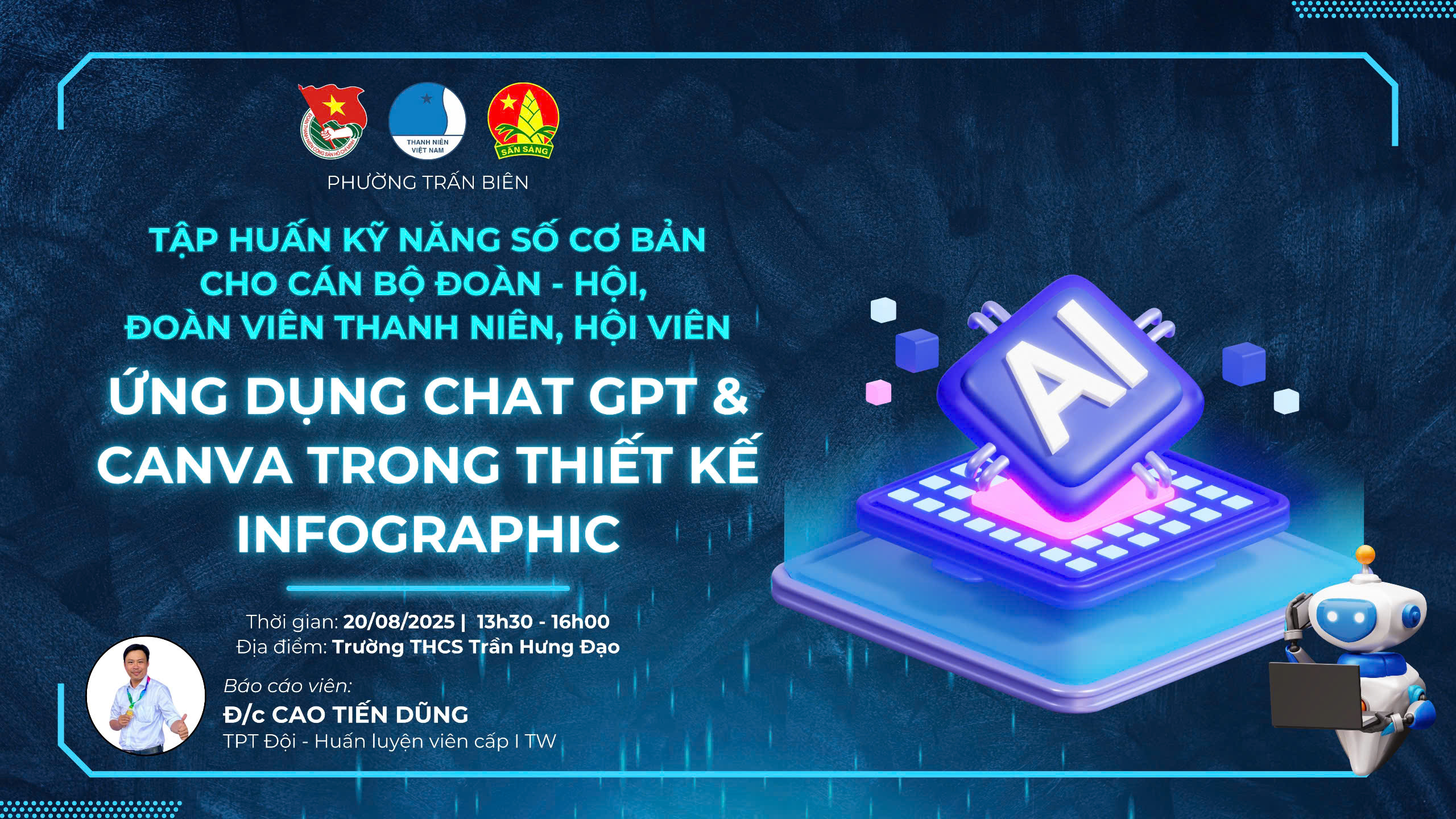 Đoàn phường Trấn Biên tập huấn kỹ năng số cho cán bộ Đoàn – Hội, đoàn viên, thanh niên