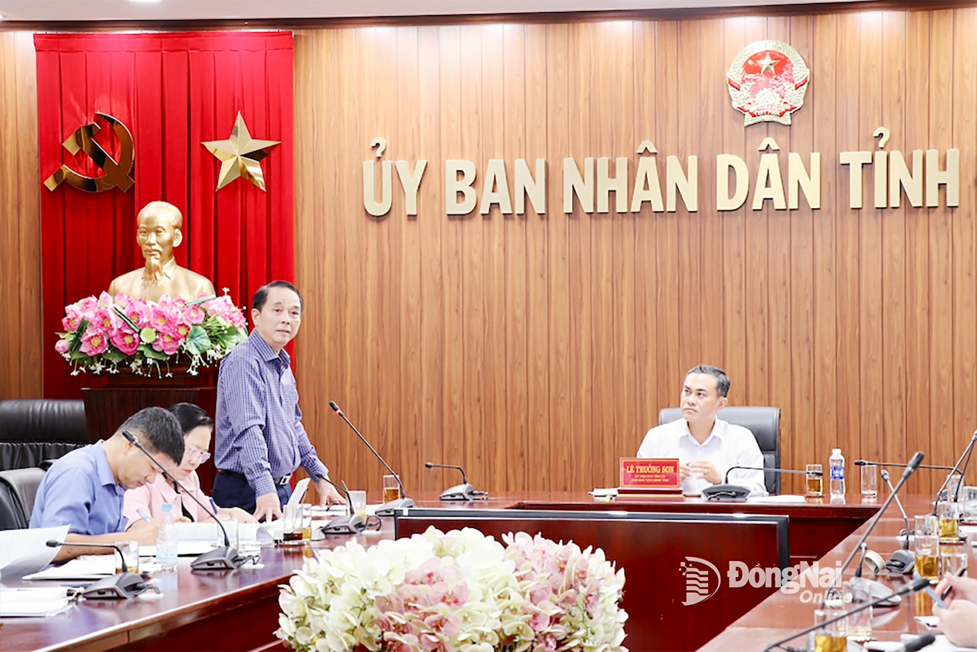 Phó Tổng biên tập Báo và Phát thanh, Truyền hình Đồng Nai Cao Quốc Sang phát biểu tại cuộc họp. Ảnh: Hải Yến