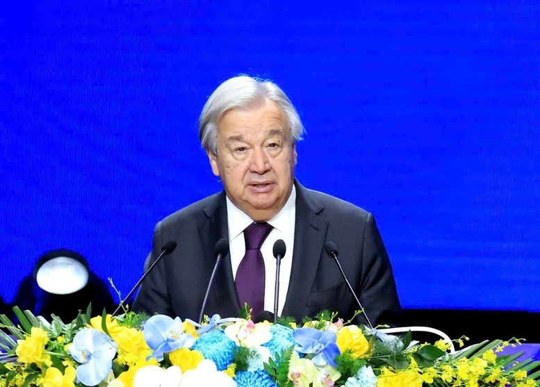 Tổng Thư ký Liên Hợp Quốc António Guterres: Công ước của Liên Hợp Quốc về tội phạm mạng là một công cụ mạnh mẽ, có tính ràng buộc pháp lý nhằm củng cố hệ thống phòng thủ tập thể của chúng ta trước tội phạm mạng - Ảnh VPG/Nhật Bắc