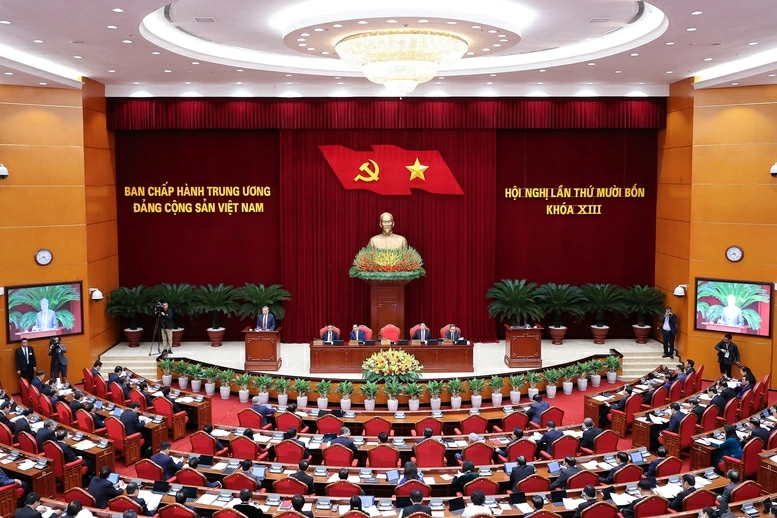 Khai mạc trọng thể Hội nghị lần thứ 14 Ban Chấp hành Trung ương Đảng khóa XIII. Ảnh: VGP/Nhật Bắc
