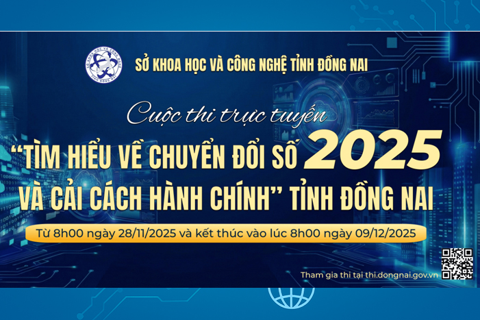 Thông báo phát động tham gia Cuộc thi trực tuyến “Tìm hiểu về Chuyển đổi số và Cải cách hành chính” tỉnh Đồng Nai năm 20205