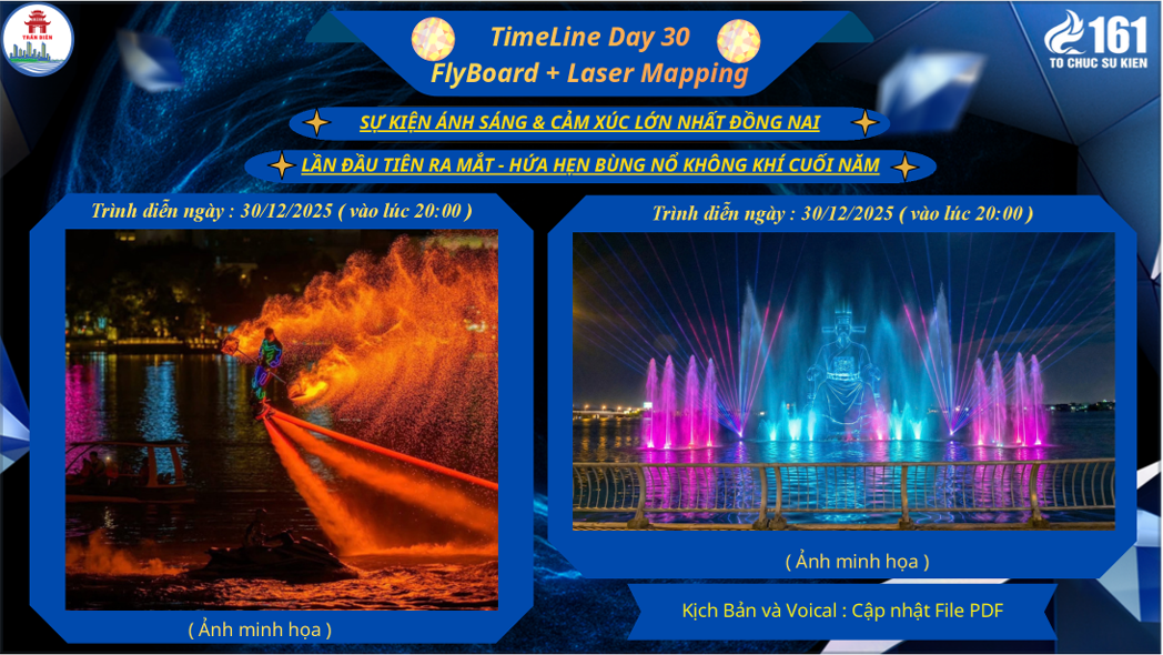 Mô phỏng màn trình diễn Flyboad kết hợp pháo sáng đa tầng trên sông
