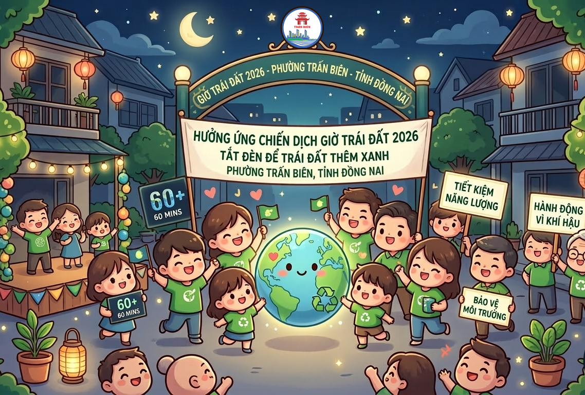 Hưởng ứng Chiến dịch Giờ Trái đất năm 2026 trên địa bàn phường