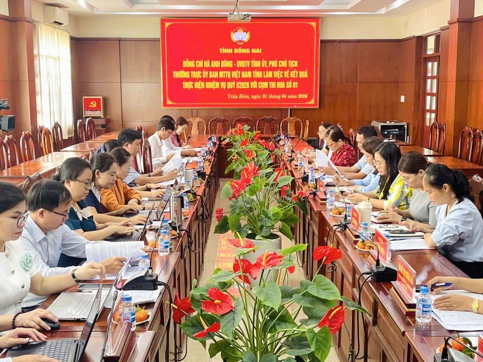 Ủy viên Ban Thường vụ Tỉnh ủy, Phó Chủ tịch Thường trực Ủy ban MTTQ Việt Nam tỉnh Ông Hà Anh Dũng tham dự và chỉ đạo tại Hội nghị giao ban Quý I năm 2026 của Cụm thi đua số 01