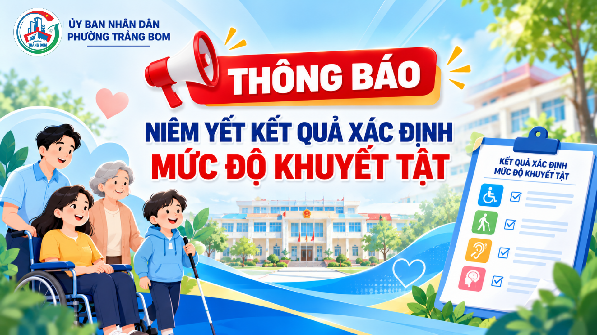 Thông báo niêm yết kết quả xác định mức độ khuyết tật