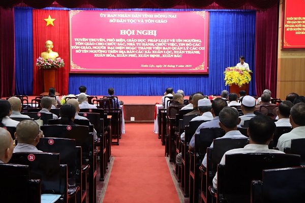 Đồng Nai tổ chức hội nghị tuyên truyền, phổ biến pháp luật về tín ngưỡng, tôn giáo