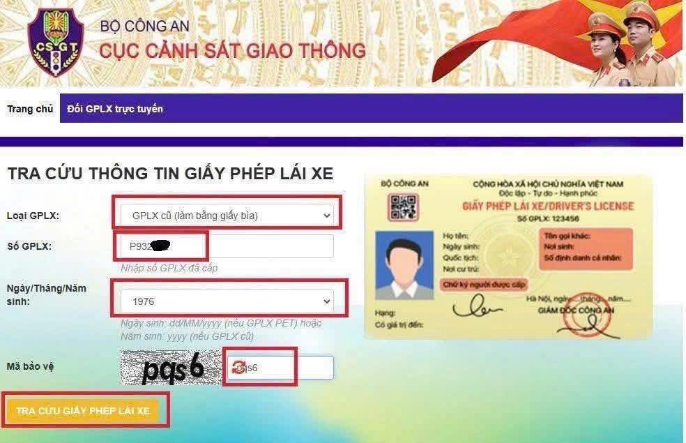 HƯỚNG DẪN TRA CỨU THÔNG TIN GIẤY PHÉP LÁI XE CŨ (DẠNG GIẤY BÌA) TRƯỚC KHI LÀM THỦ TỤC CẤP ĐỔI, CẤP LẠI