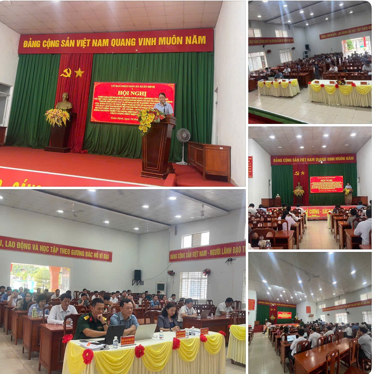 Quang cảnh đại biểu tham dự hội nghị và nghe quán triệt nội dung thi đua