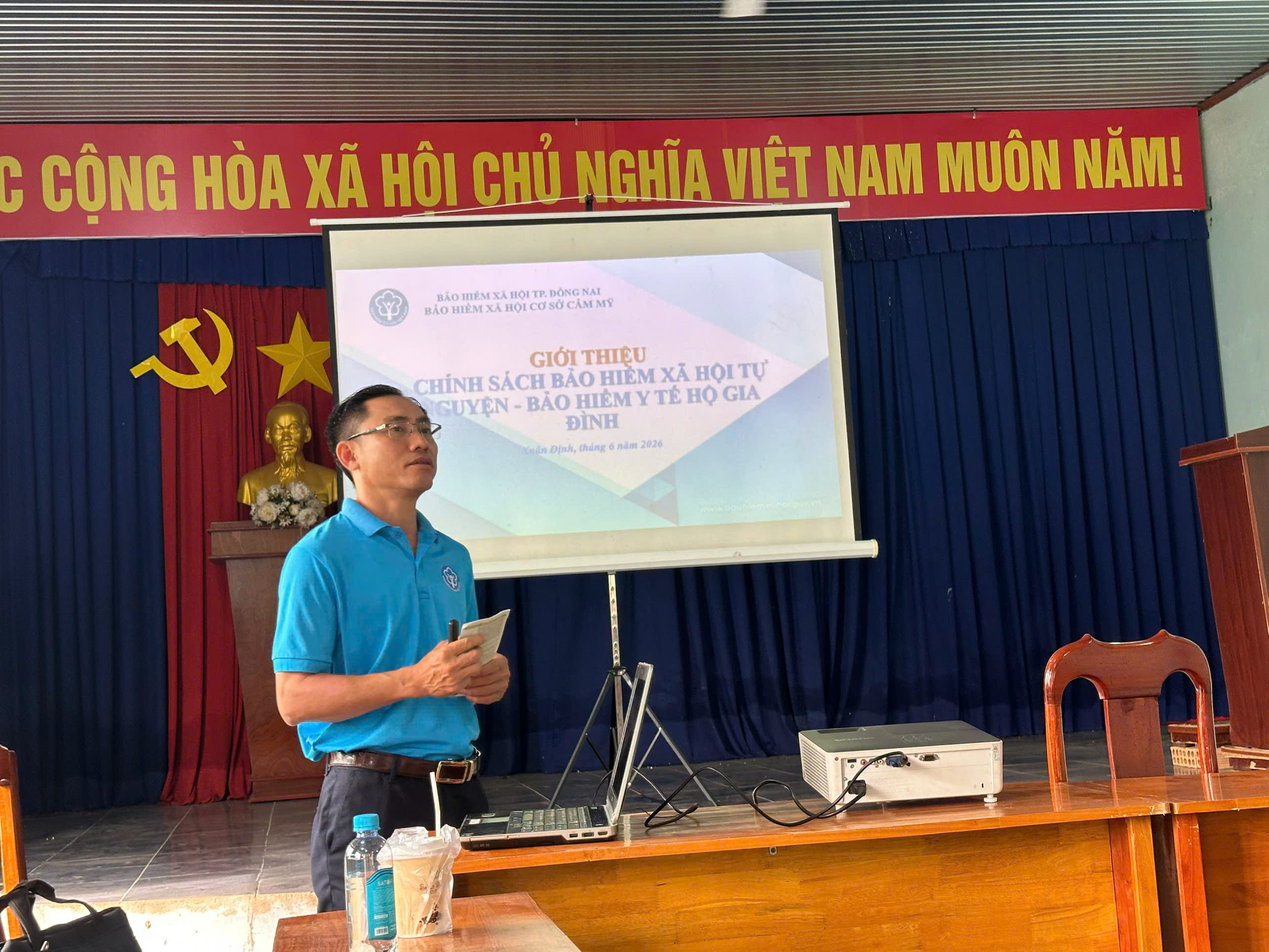 Xã Xuân Định tổ chức tuyên truyền chính sách BHXH tự nguyện, BHYT hộ gia đình tại ấp Hòa Hợp