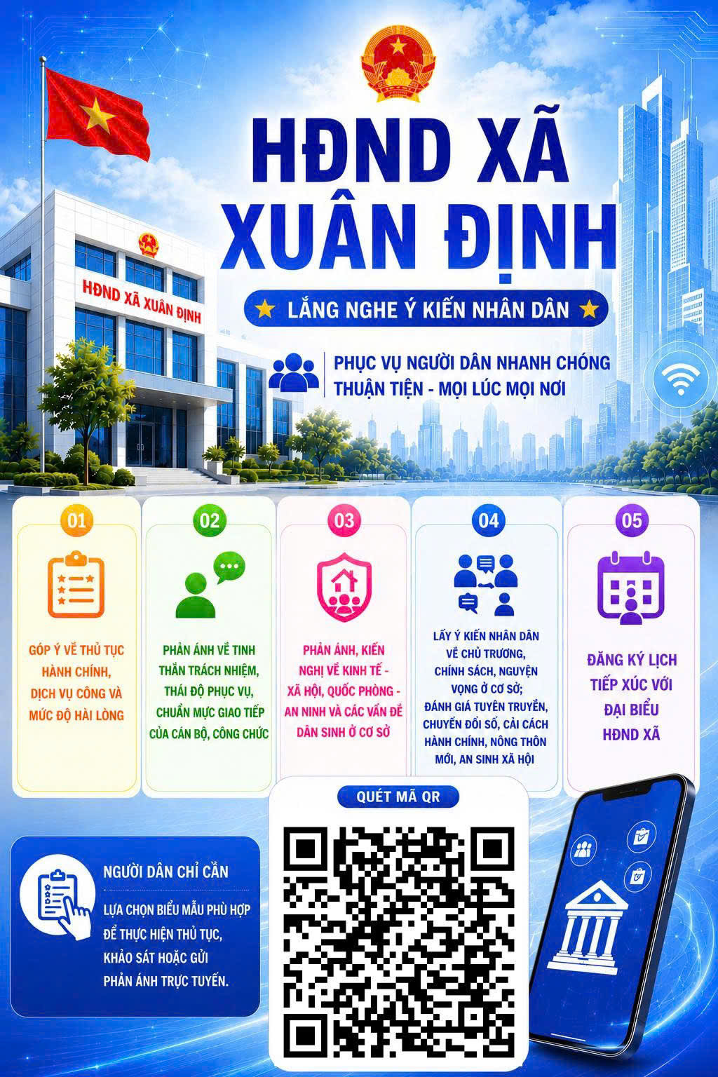 HỘI ĐỒNG NHÂN DÂN XÃ XUÂN ĐỊNH TRIỂN KHAI KÊNH “LẮNG NGHE Ý KIẾN NHÂN DÂN” – NÂNG CAO CHẤT LƯỢNG PHỤC VỤ TRONG THỜI ĐẠI CHUYỂN ĐỔI SỐ