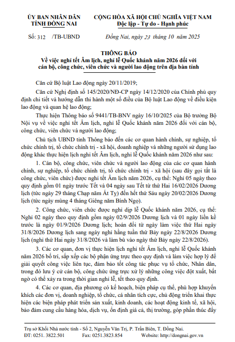 lich nghi tet 2026