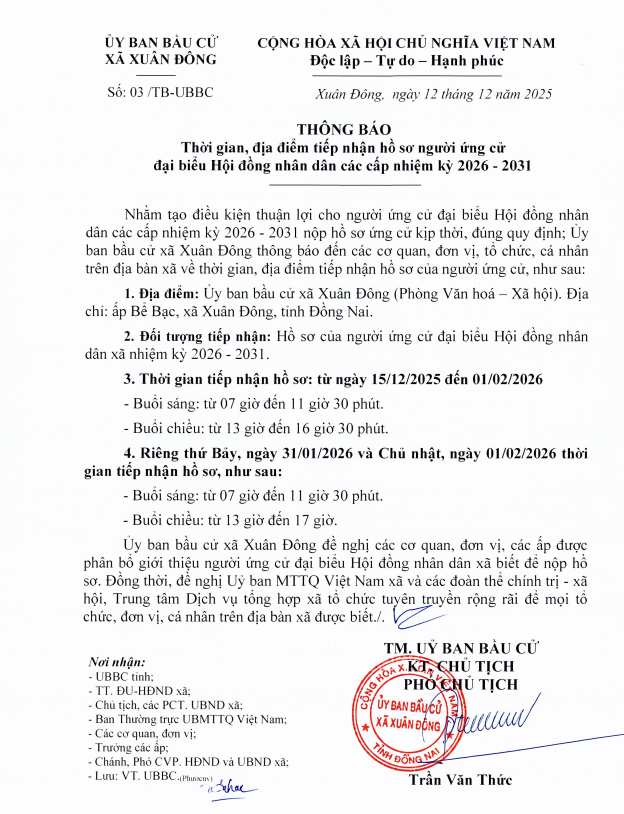 THONG BAO UNG CU