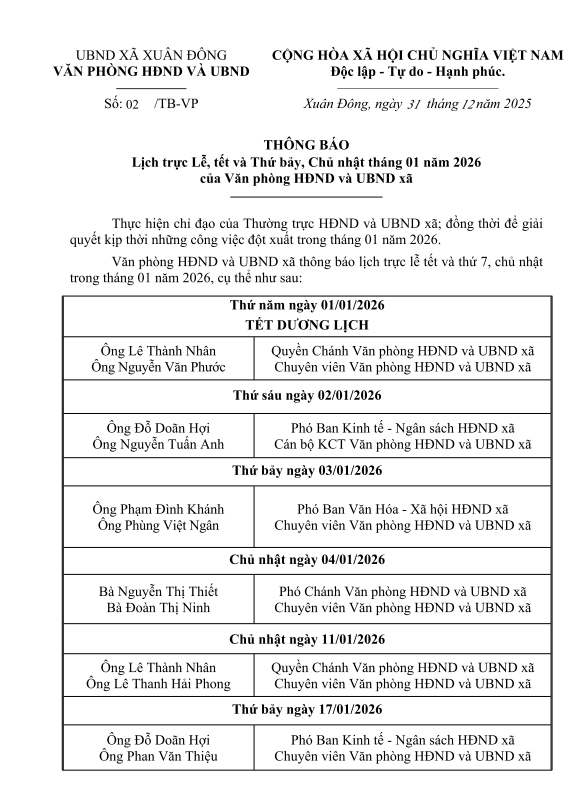 lich truc thang 1
