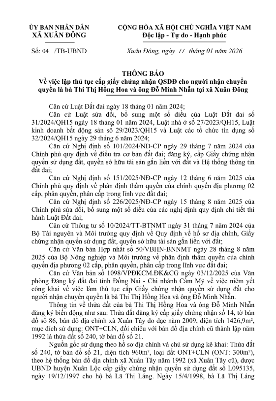 tb chuyen nhuong QSDD