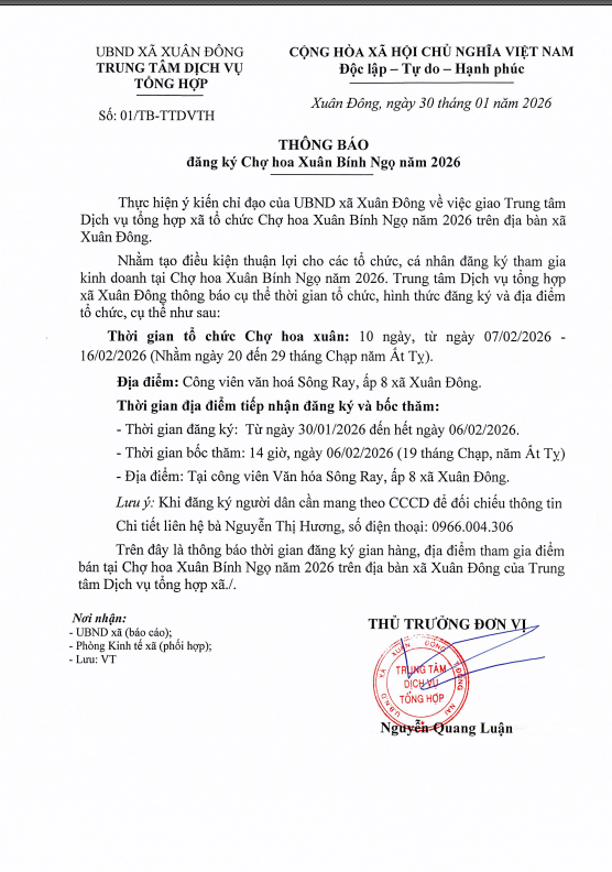 THONG BAO CHO