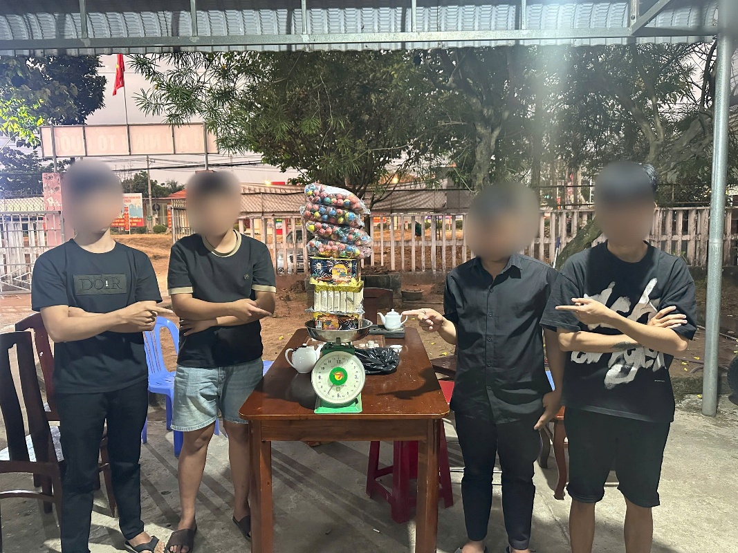 '''Description: A group of people standing around a table with blurry faces

AI-generated content may be incorrect.'''