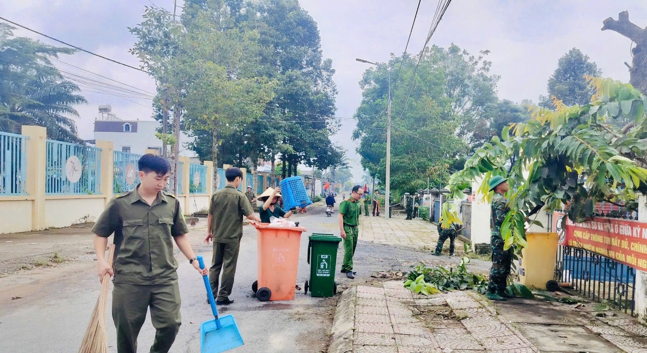 ''''Description: A group of people cleaning the street

AI-generated content may be incorrect.''''